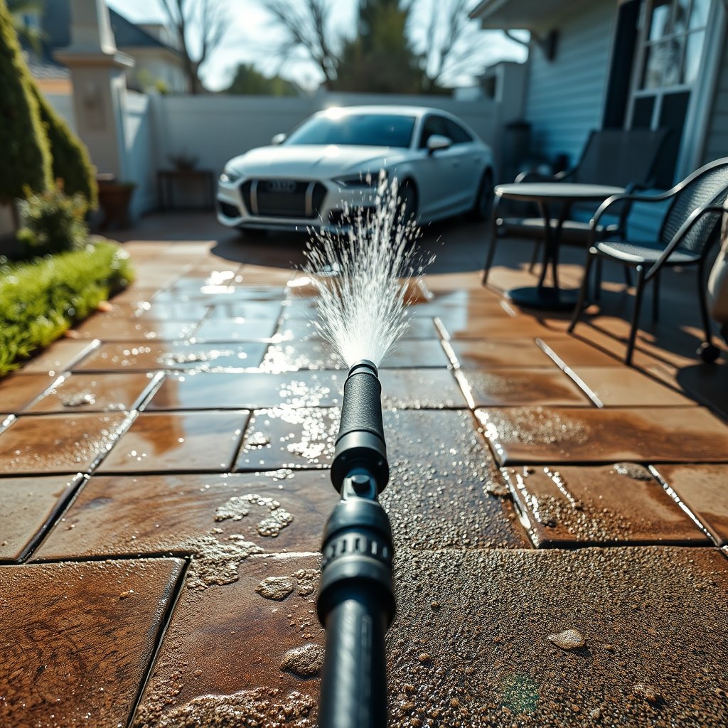electric washer in action