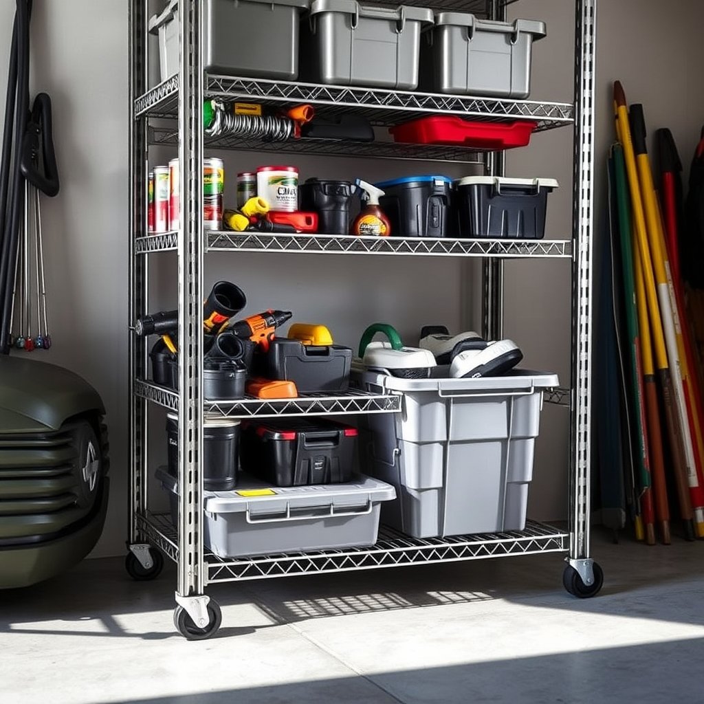 garage shelving in action